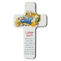 Children's cross "Evening prayer" white, wood