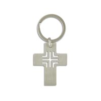 Schlüsselanhänger Kreuz modern aus Edelstahl