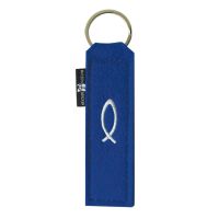 Fish" key ring, blue felt