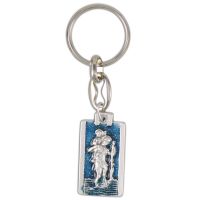 Christopher key ring, glittering blue