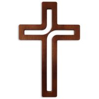 Kreuz modern Buchenholz lackiert, dunkel