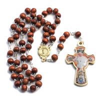 Rosary "Pope Francis", brown wood