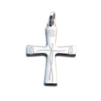 Decorative cross silver-colored rhodium-plated