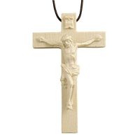 Kette mit Kruzifix aus Holz Südtirol, 7 cm