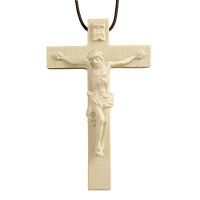Kette mit Kruzifix aus Holz Südtirol, 7 cm