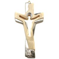 Cross Christ silver, wood