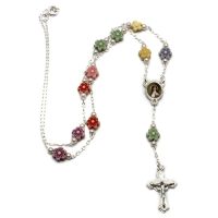 Rosary necklace, flowers