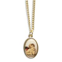 Angel - God bless you" necklace, gold-colored