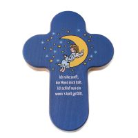 Children's cross moon "I rest gently..."