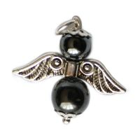 Guardian angel pendant hematite