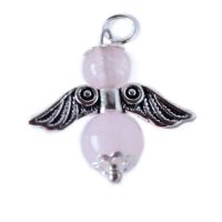 Guardian angel pendant rose quartz