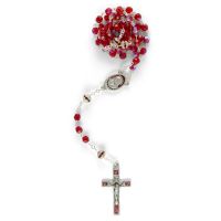Rosenkranz "Madonna mit Kind", rot schillernd