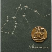 Astrological sign Aquarius, slate &amp; bronze