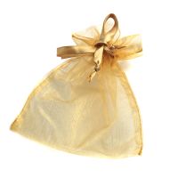 Rosary bag made of organza, gold-colored