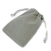 Rosary bag imitation velor, gray