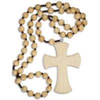 Wooden wall rosary, dark intermediate bead