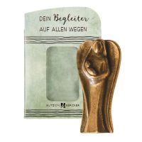 Schutzengel mit Kind aus Bronze