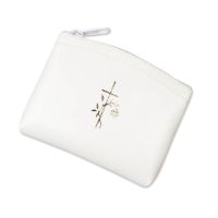 Rosary case cross with rose, white