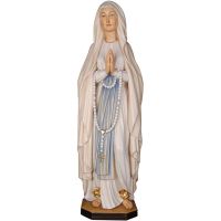 Madonna of Lourdes made of wood, rosary