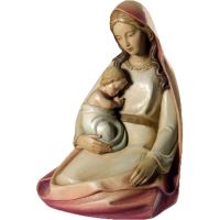 Madonna sitting with baby Jesus, wood
