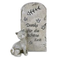 Grave decoration cat "Thank you for the wonderful time"