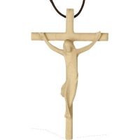 Crucifix made of natural wood as a chain