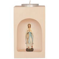 Teelichthalter mit Holz Madonna von Lourdes aus Südtirol