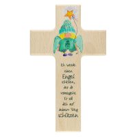 Children's cross with guardian angel and star balloon, 20 cm