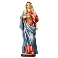 Heart Mary with blue wooden cape