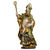 Heiliger Patrick von Irland mit Kleeblatt aus Holz