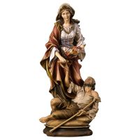 Heilige Elisabeth von Ungarn mit Bettler aus Holz
