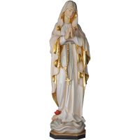Madonna mit Rosenkranz versunken im Gebet aus Holz