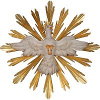 Holy Spirit with halo, wood