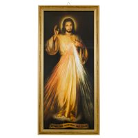 Image of Merciful Jesus printed on pressed wood