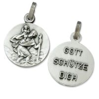 Medaille Christophorus mit Spruch "Gott schütze Dich"