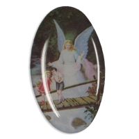 Guardian angel on bridge sticker, pack of 6