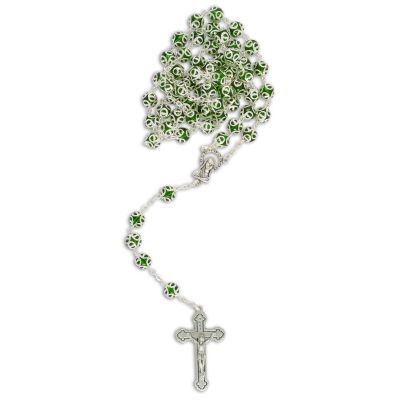 Rosary decorated bead, green