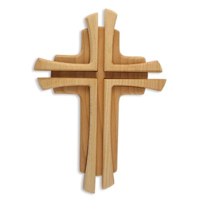 Wooden cross made of beech "Cross on cross", 22 cm