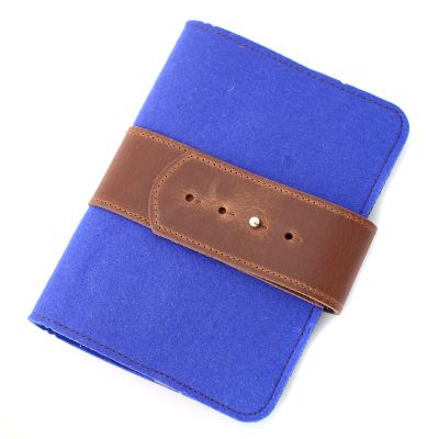 Wool felt cover for the Divine Office, royal blue