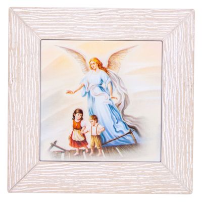 Guardian angel picture with light frame