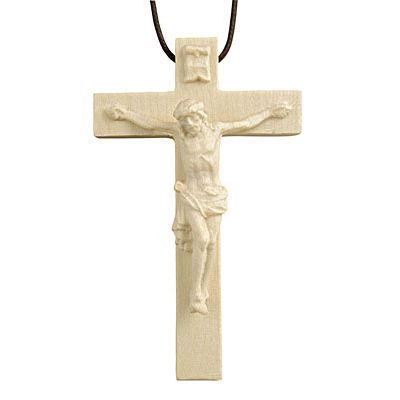 Necklace with crucifix made of wood South Tyrol, 7 cm