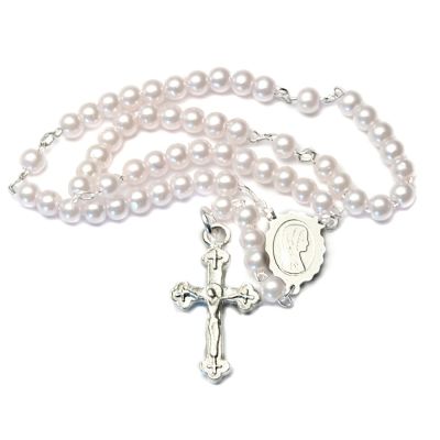 Mini rosary, white