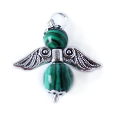 Guardian angel pendant malachite