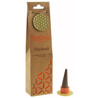 Incense cone Patchouly, incl. metal flower of life