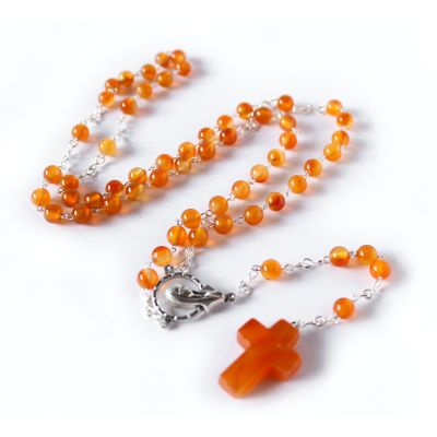 Carnelian rosary necklace