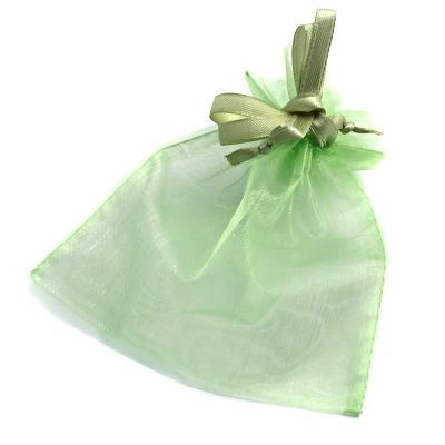 Rosenkranzbeutel aus Organza, hellgrün