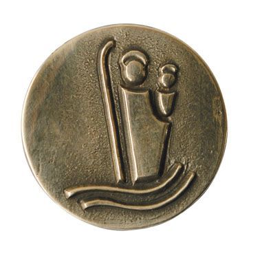 Car badge Christophorus plain, bronze