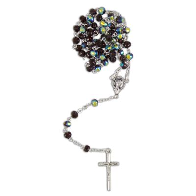 Dark red iridescent rosary