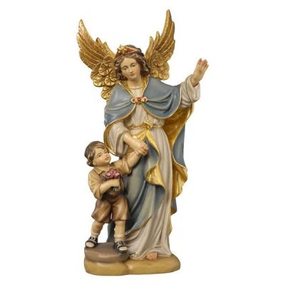 Guardian angel with protective hand and boy