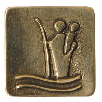 Autoplakette Christophorus quadratisch, Bronze